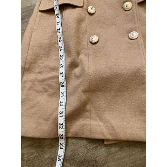 Mohoyn Trench Coat, Tan Size Medium New Gold Buttons - Picture 6 of 8